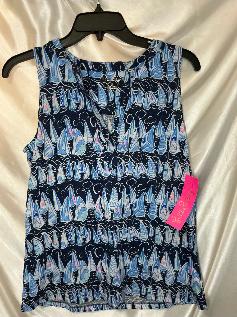 NWT Lilly Pulitzer Dev Knit Top Low Tide Navy Small